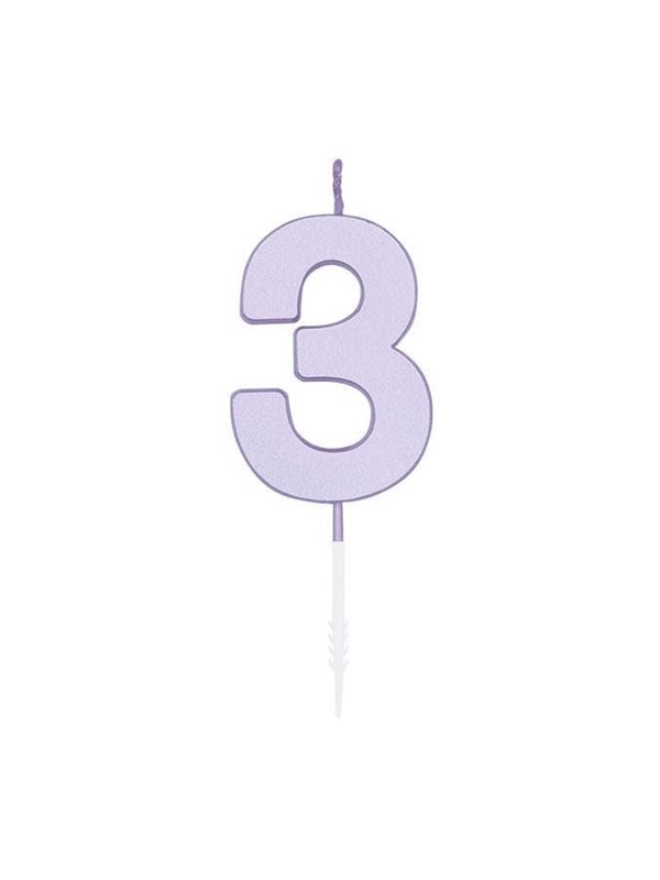 Globos Cake candle 45cm Pastel Lilac no 3