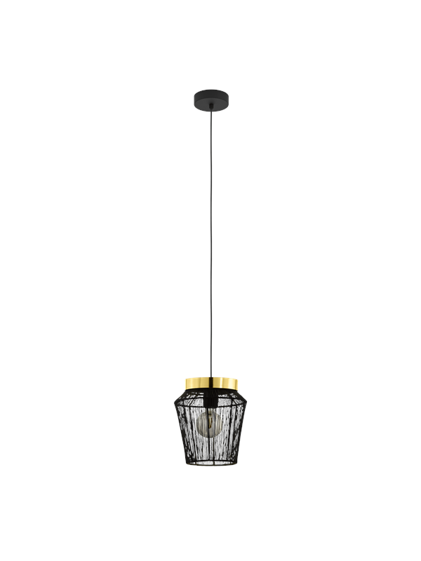 99806 Hängeleuchte escandidos schwarz messing gold H110 Ø22cm dimmbar - Eglo