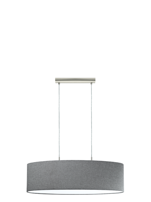 Eglo - 96369 Hängeleuchte Stofflampe pasteri l 75cm dimmbar in grau