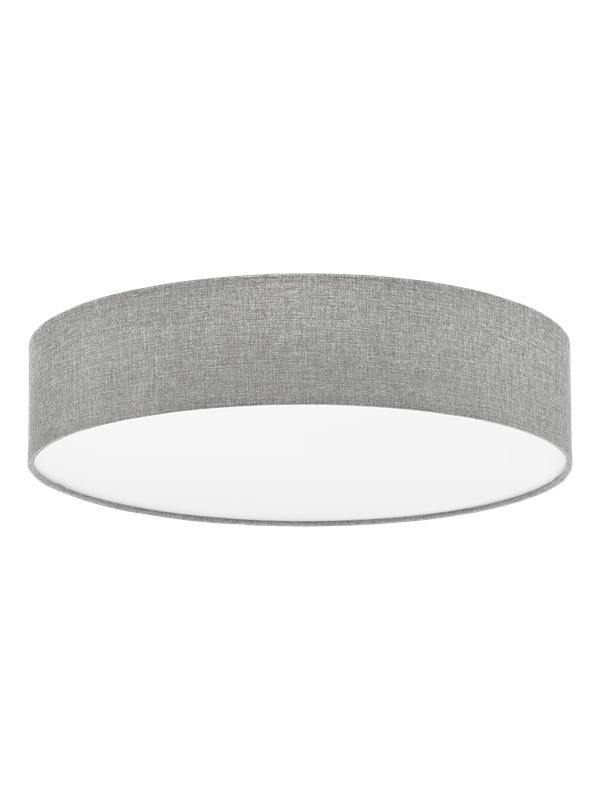 Graue Deckenlampe Pasteri mit Leinenschirm 57 cm