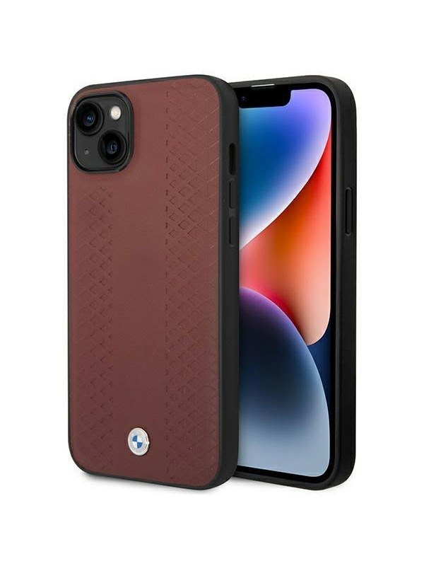BMW BMHCP14S22RFGR iPhone 14 61 Burgundyburgundy Leather Diamond Pattern