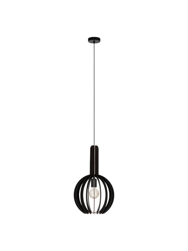 Eglo 900153 Hängeleuchte VELASCO Holz schwarz E27 1X40W H110cm Ø31cm dimmbar