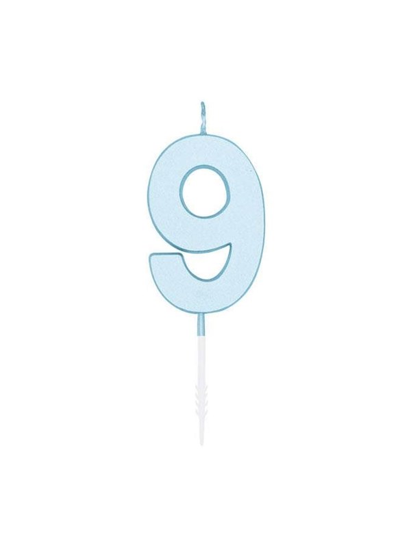 Globos Cake candle 45cm Pastel Blue no 9