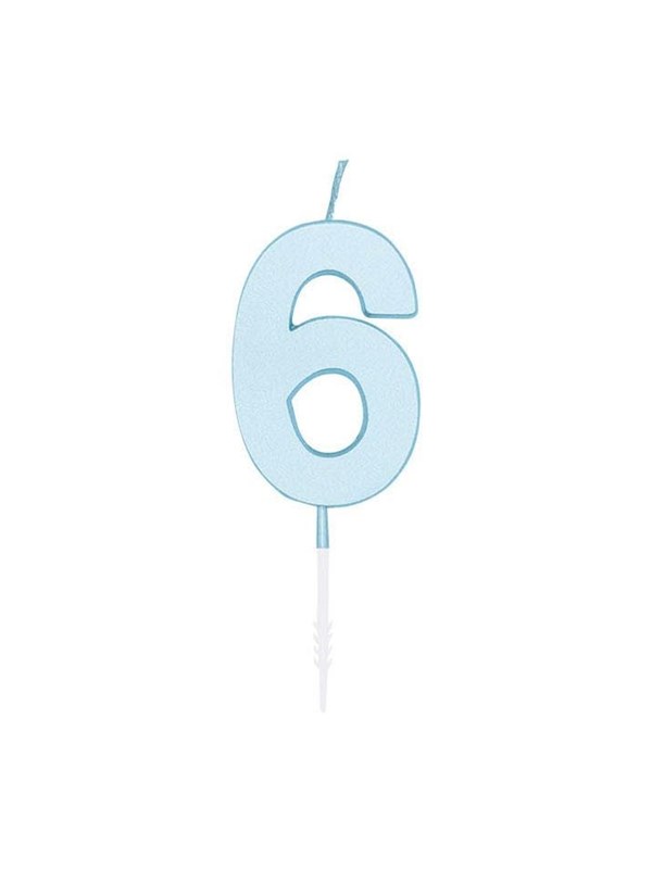 Globos Cake candle 45cm Pastel Blue no 6