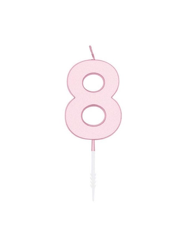 Globos Cake candle 45cm Pastel Pink no 8