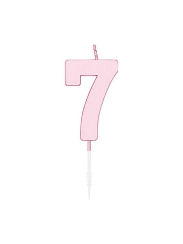 Globos Cake candle 45cm Pastel Pink no 7