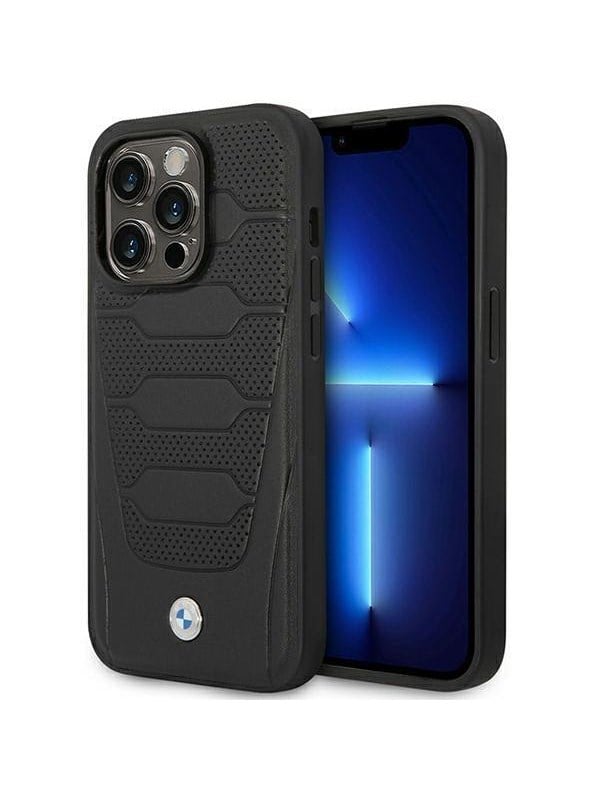 BMW BMHMP14L22RPSK iPhone 14 Pro 61 blackblack Leather Seats Pattern MagSafe