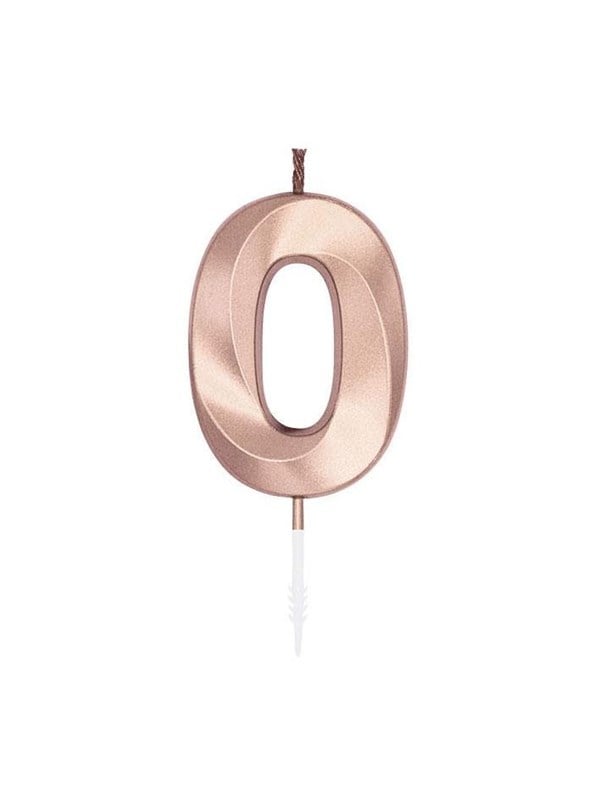 Globos Cake Candle 6cm Metallic Rose Gold no 0
