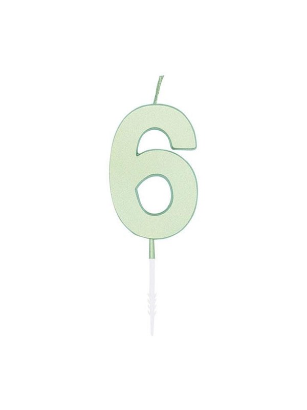 Globos Cake candle 45cm Pastel Mint no 6