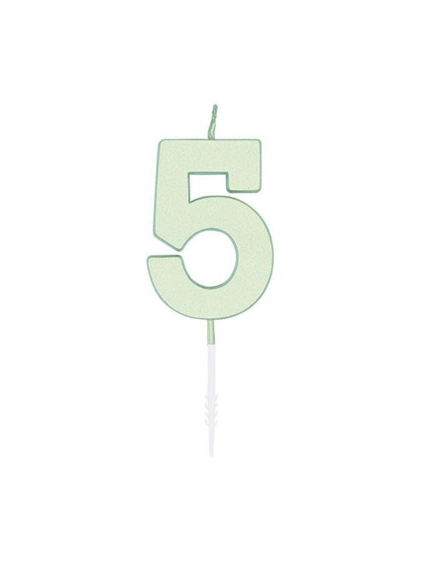 Globos Cake candle 45cm Pastel Mint no 5
