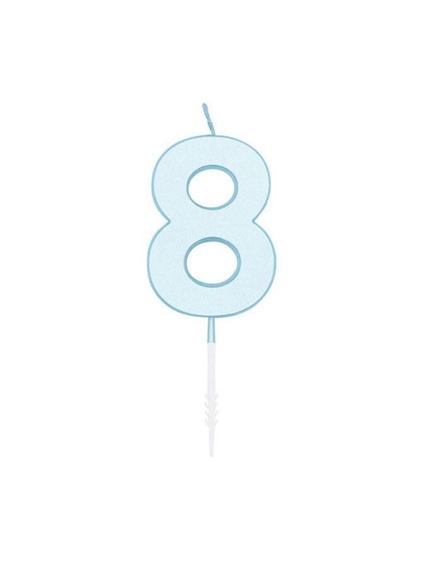 Globos Cake candle 45cm Pastel Blue no 8