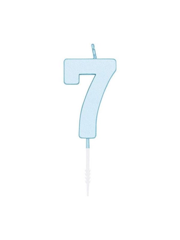 Globos Cake candle 45cm Pastel Blue no 7