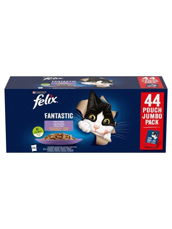 PURINA NESTLE Felix Fantastic Mix in Gelee - Nassfutter fr Katzen - 44 x 85g