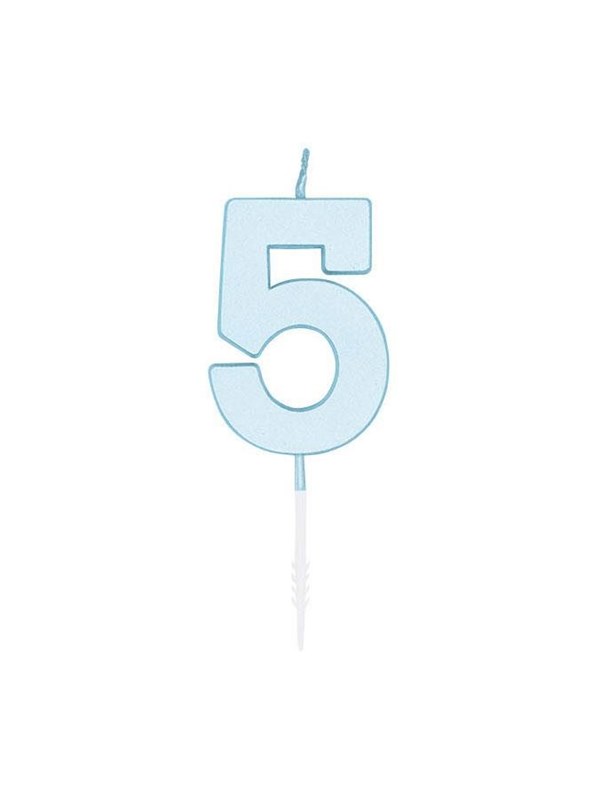 Globos Cake candle 45cm Pastel Blue no 5