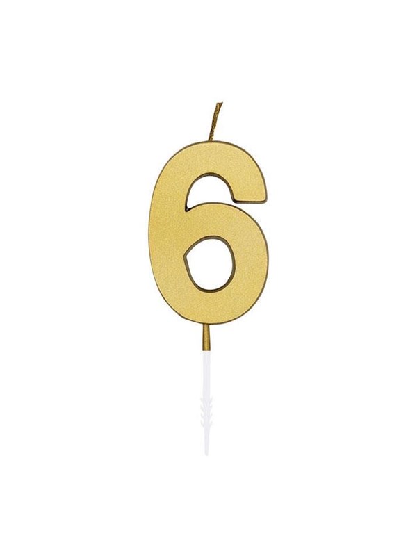 Globos Cake candle 45cm Metallic Gold no 6