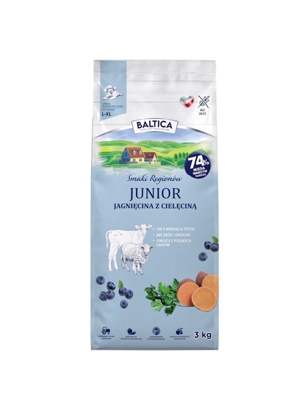 BALTICA Flavours of regions Junior Lamm mit Kalbfleisch - Trockenfutter fr Hunde - 3kg