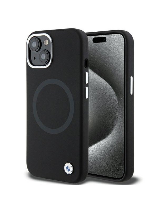 BMW Signature Liquid Silicone MagSafe case for iPhone 15 Plus - black