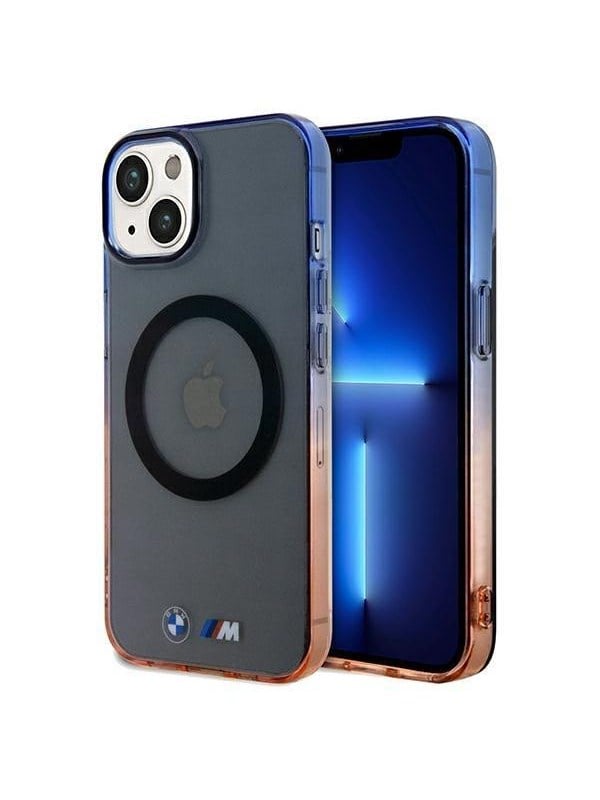 BMW Gradient Bumper MagSafe Case for iPhone 15 Plus  14 Plus - Gray