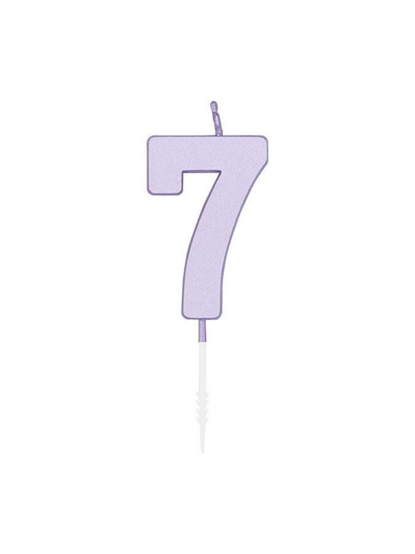 Globos Cake candle 45cm Pastel Lilac no 7