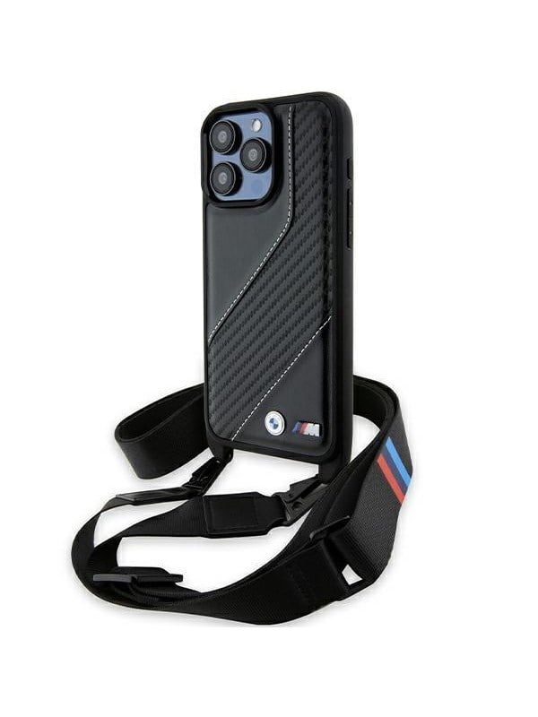 BMW M Edition Carbon Stripe  Strap case for iPhone 15 Pro - black