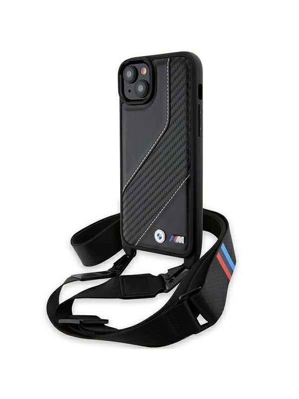 BMW M Edition Carbon Stripe  Strap case for iPhone 15  14  13 - black