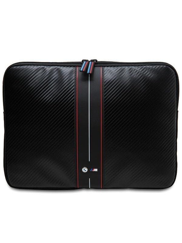 BMW Carbon  Red Stripe sleeve for a 16 laptop - black
