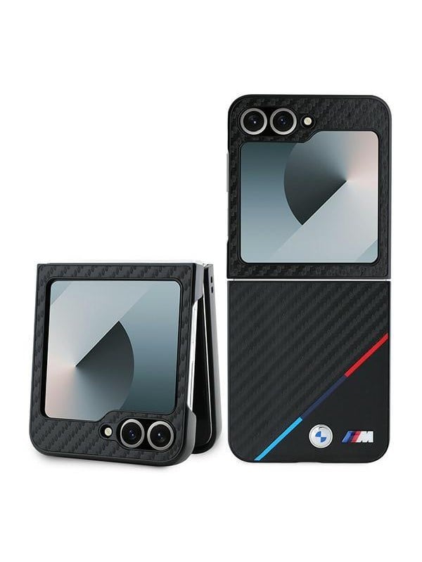 BMW Carbon Tricolor Case for Samsung Galaxy Z Flip 6 - Black