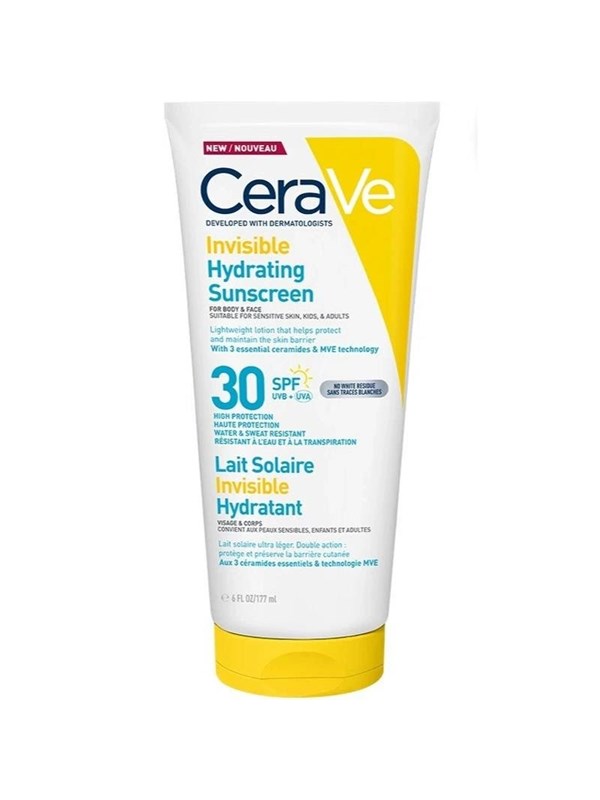CeraVe Invisible Feuchtigkeitsspendender Sonnenschutz LSF 30 177 ml Lotion