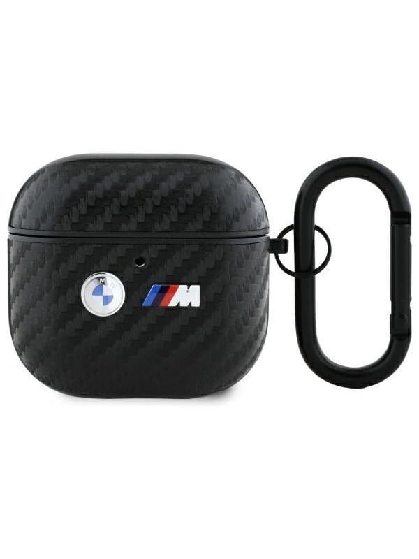 BMW Carbon Double Metal Logo Case for AirPods 4 - Black