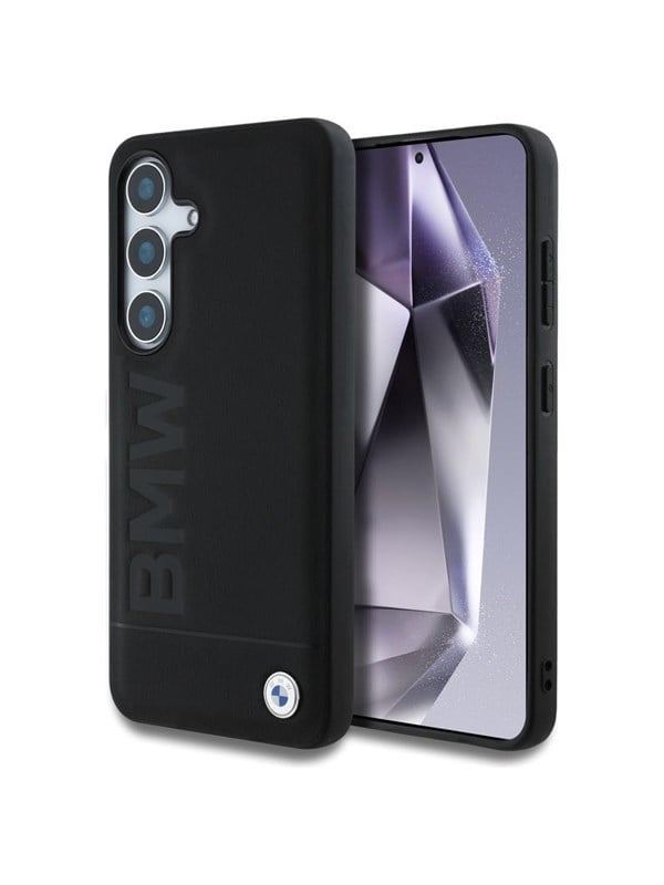 BMW Leather Big Wordmark Case for Samsung Galaxy S25 - Black