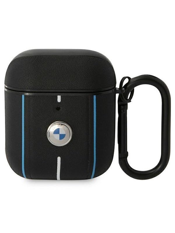 BMW Leather Color Lines Case for AirPods 1  2 - Black