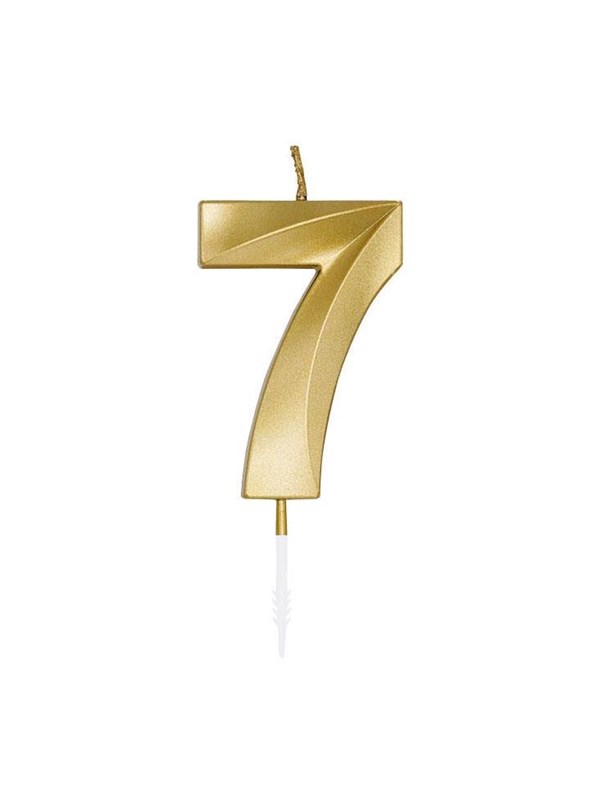 Globos Cake Candle 6cm Metallic Gold no 7