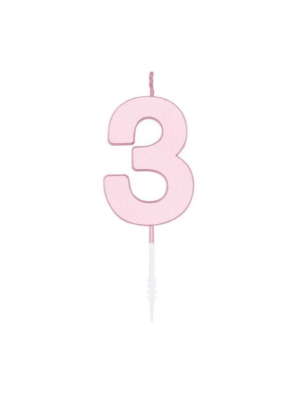 Globos Cake candle 45cm Pastel Pink no 3