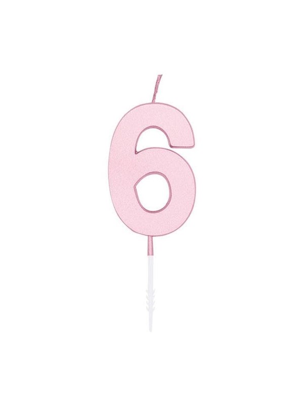 Globos Cake candle 45cm Pastel Pink no 6