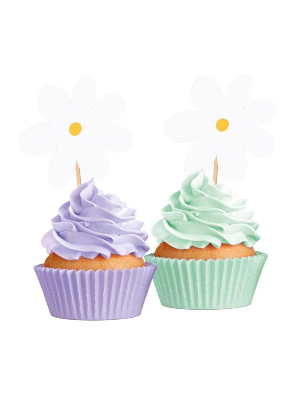 Globos Daisies Cake Picks - 12 pcs