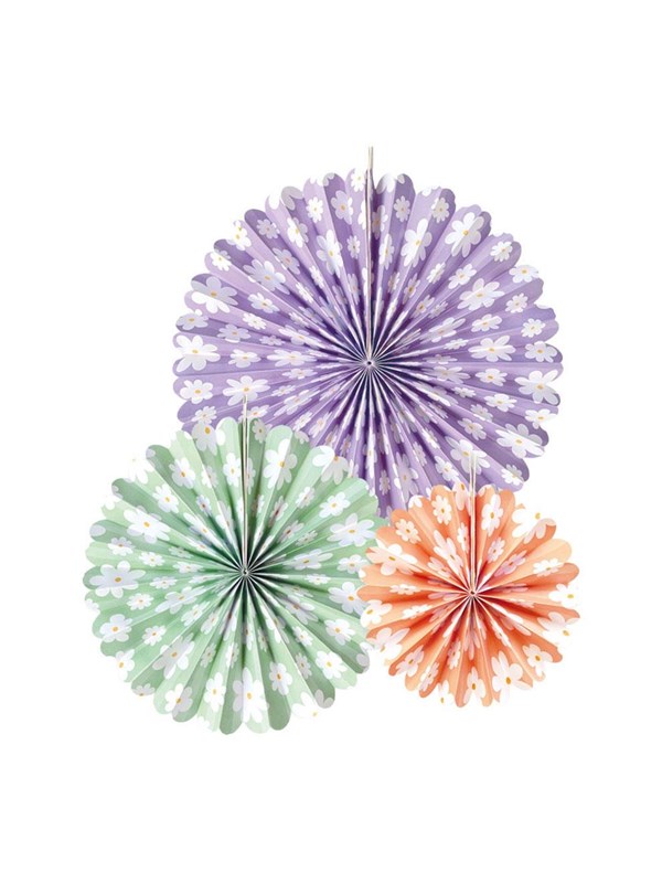 Globos Paper Fans Daisies - 3 pcs