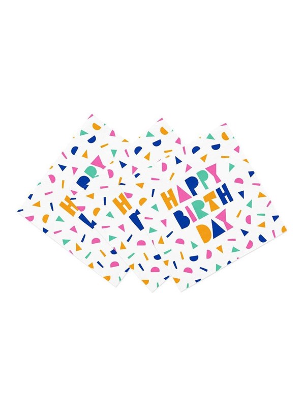 Globos Paper Napkins 33x33cm Happy Birthday - 20 pcs