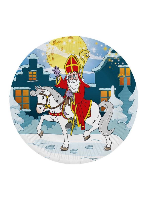 Globos Paper Plates 23cm Sinterklaas - 8 pcs