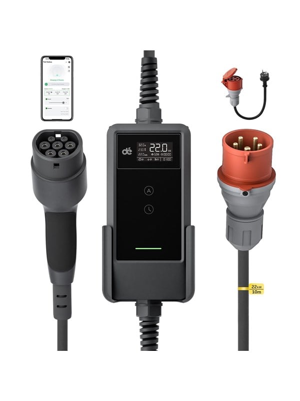 dé 22kW Portable Charger with 10m Cable (APP VERSION)