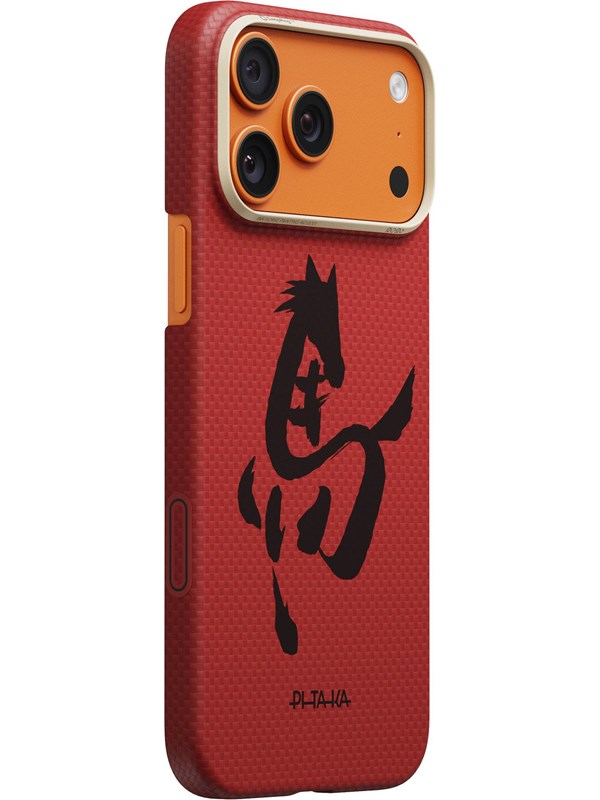 PITAKA Edge Case - Ink Horse Cinnabar - iPhone 17 Pro