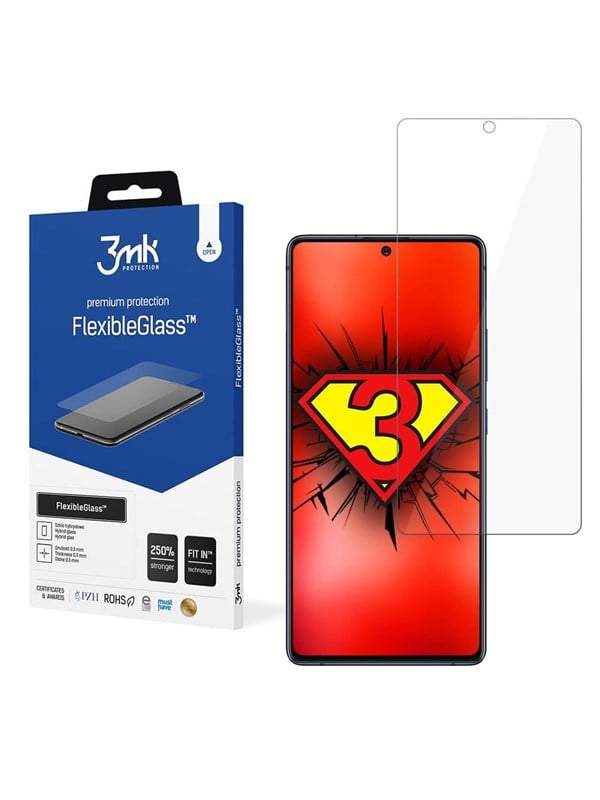 3mk Flexible Glass Panzerglas für Samsung Galaxy S10 Lite, 9H Härte Panzerglasfolie, Härte Schutzglas Kompatibel mit Galaxy S10 Lite HybridGlass, Anti-Öl Anti-Fingerabdruck, Hartglas Anti-Kratzer
