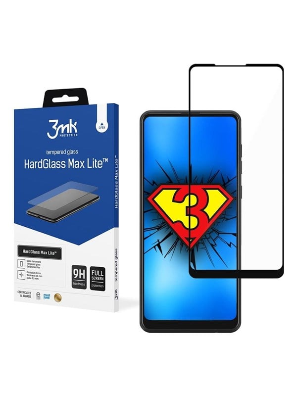 Verstärktes gehärtetes Glas 3MK Samsung Galaxy A21 HardGlass Max Lite™