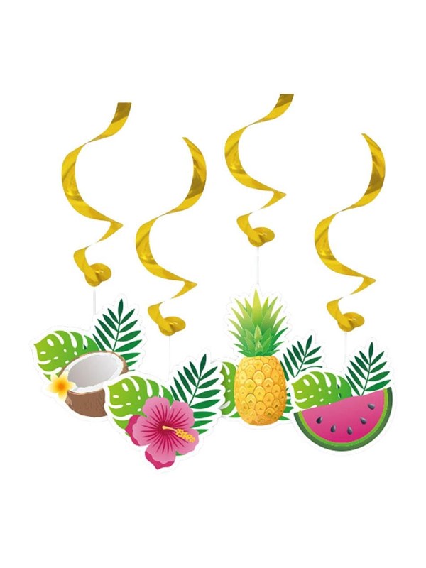 Globos Hanging Decoration Swirls Aloha - 4 pcs