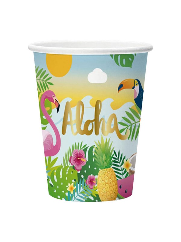 Globos Aloha Paper Cups 210ml - 8 pcs