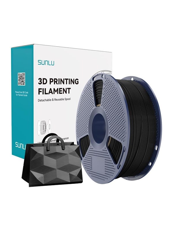 Filament TPU Silk Sunlu Schwarz 1,75 mm Flexibel Robust Seidig