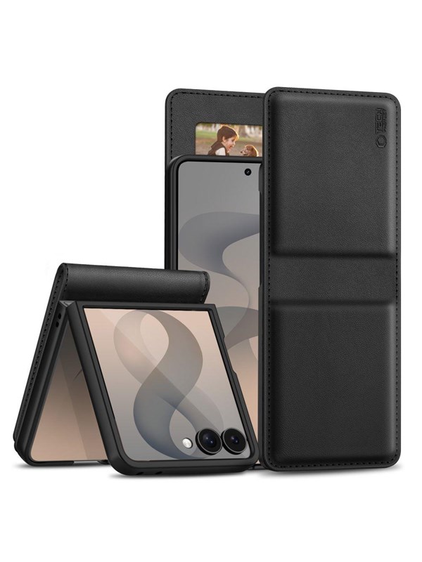 Tech-Protect Wallet Case for Samsung Galaxy Z Flip 8 - Black