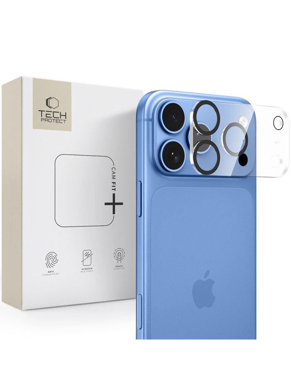 Tech-Protect Cam Fit+ Rückkamera-Schutzrahmen für Apple iPhone 18 Pro Max, gehärtetes Glas, transparent
