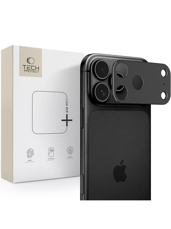 Tech-Protect Camalloy Fit+ Rückkamera-Schutzrahmen für Apple iPhone 18 Pro Max, Aluminium, Schwarz