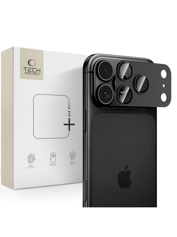 Schutzfolie für die Rückkamera Tech-Protect CamFull Fit+ für Apple iPhone 18 Pro, gehärtetes Glas, schwarz