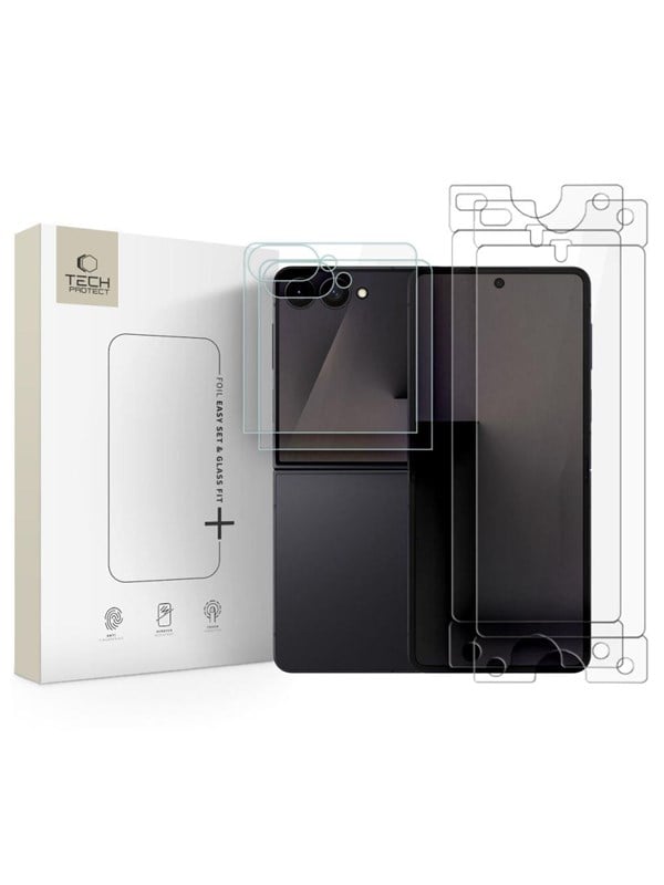Tech-Protect Glass Fit 2-Pack tempered glass  Hydro Flex 2-Pack hydrogel film for Samsung Galaxy Z Flip 7  8
